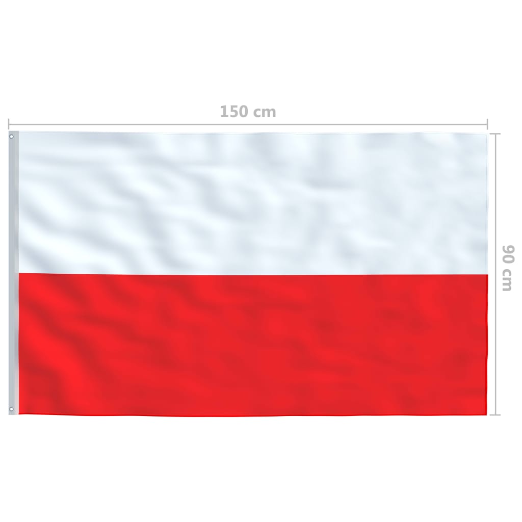 vidaXL Polen flag og flagstang 4 m aluminium