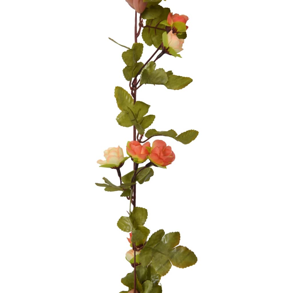 vidaXL kunstige blomsterguirlander 6 stk. 215 cm rødorange