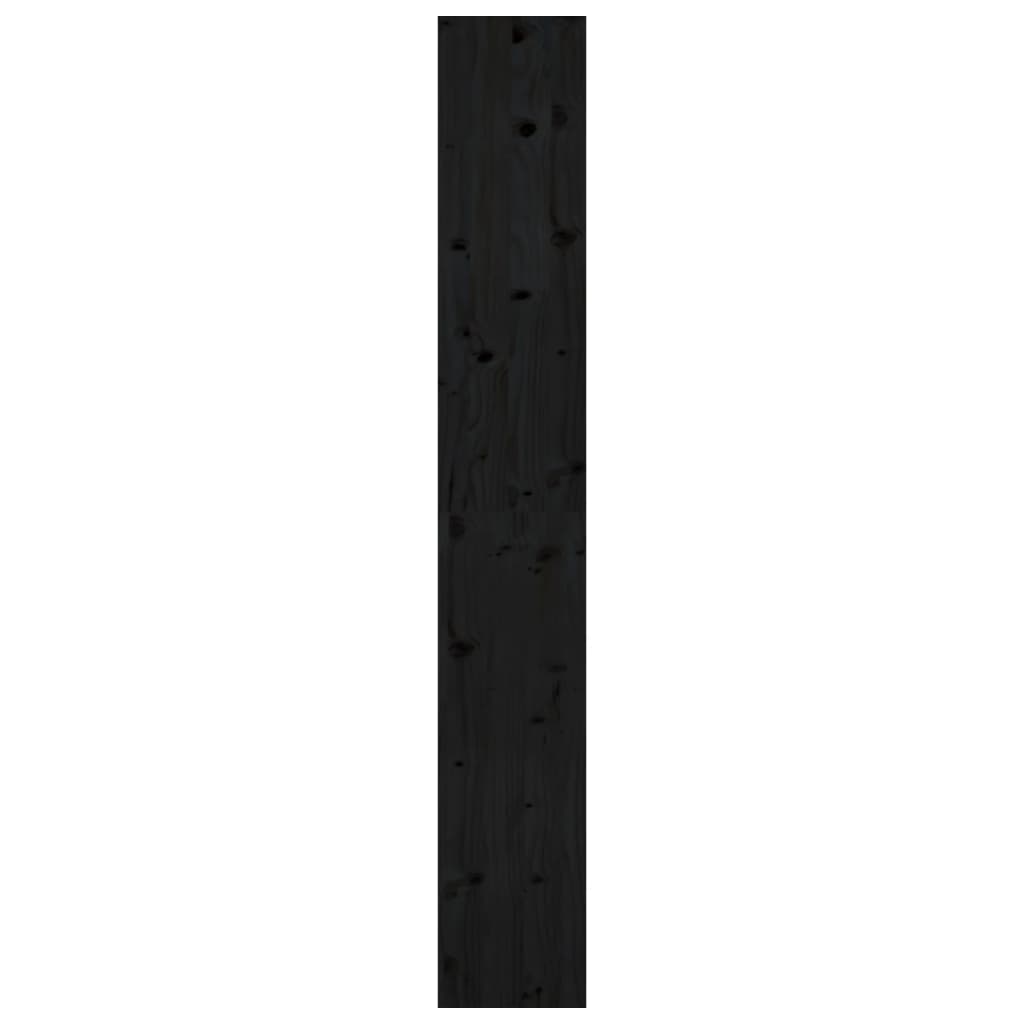 vidaXL bogreol/rumdeler 80x30x199,5 cm massivt fyrretræ sort