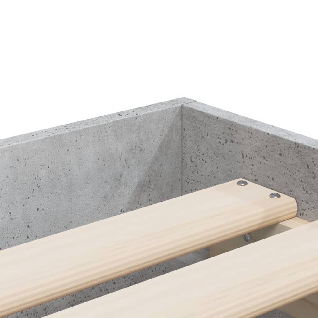 vidaXL sengeramme med skuffer 75x190 cm konstrueret træ betongrå