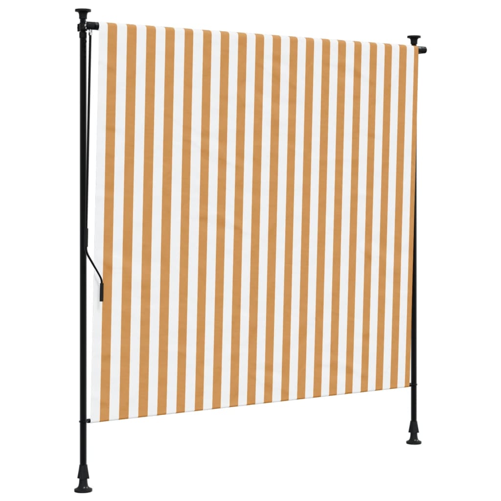 vidaXL udendørs rullegardin 150x270 cm stof og stål orange og hvid