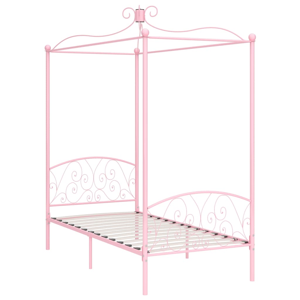 vidaXL sengestel til himmelseng 90 x 200 cm metal pink