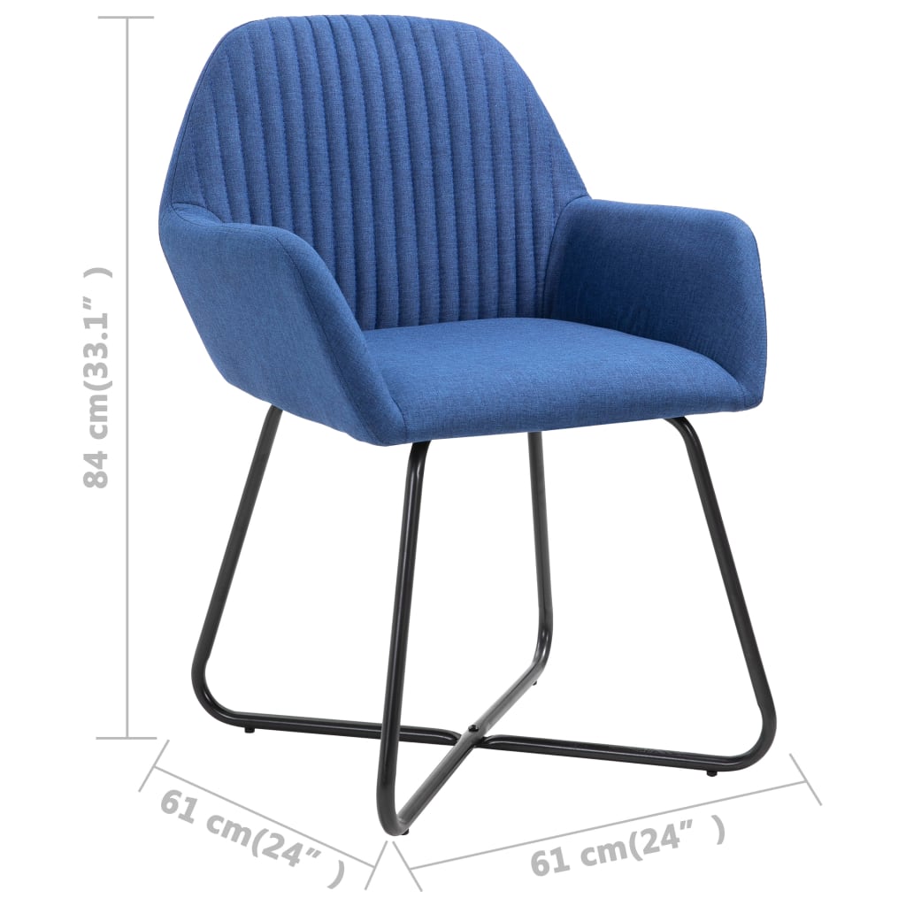 vidaXL spisebordsstole 6 stk. stof blå