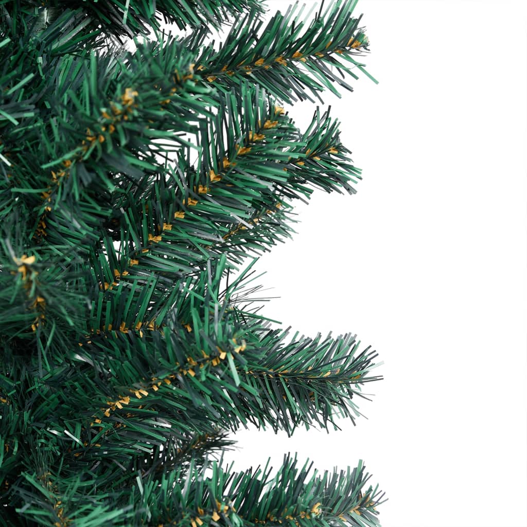 vidaXL smalt kunstigt juletræ med lys og kuglesæt 180 cm grøn