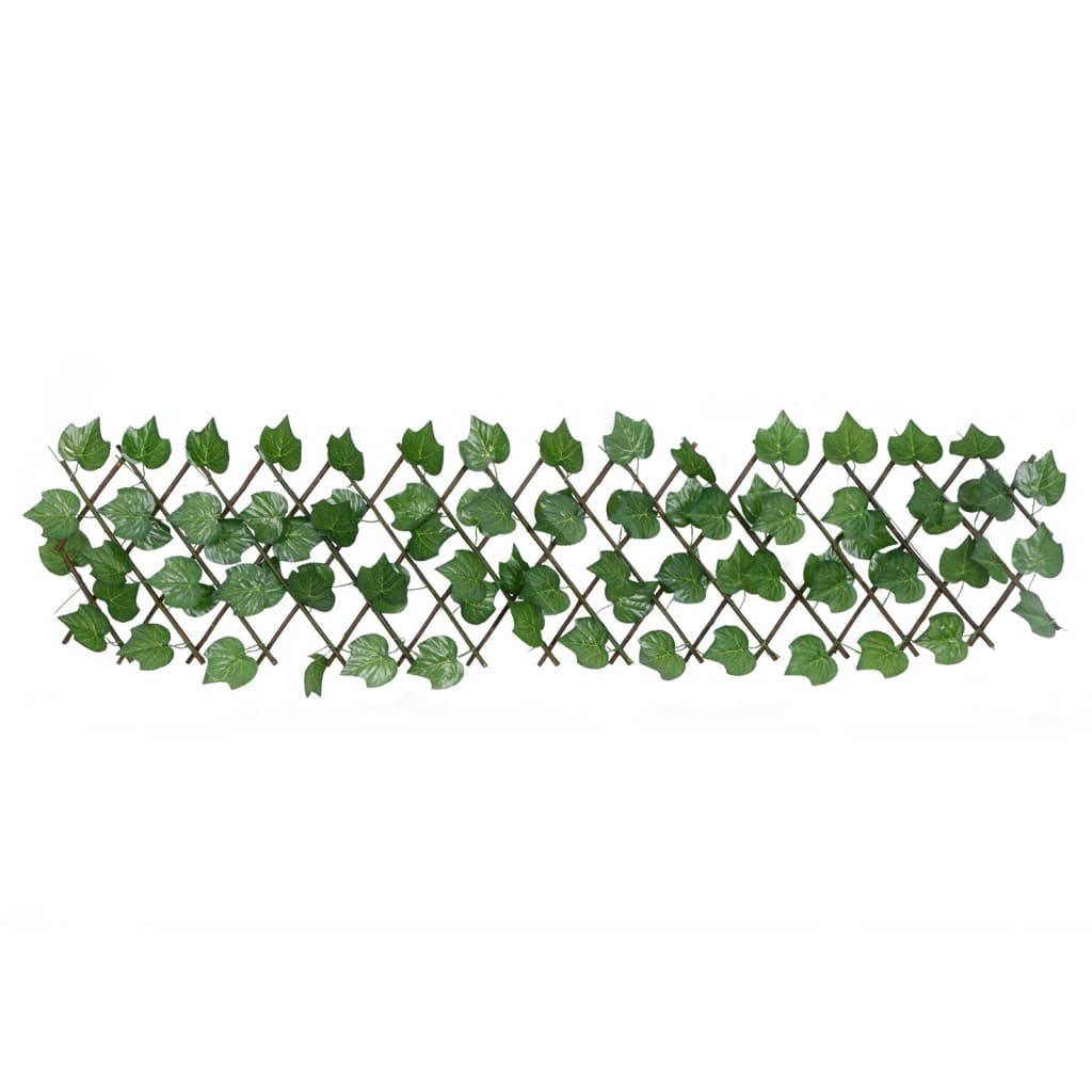 vidaXL espalier med kunstige vinblade 180x20 cm udvidelig grøn
