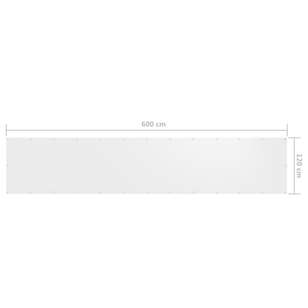 vidaXL altanafskærmning 120x600 cm oxfordstof hvid