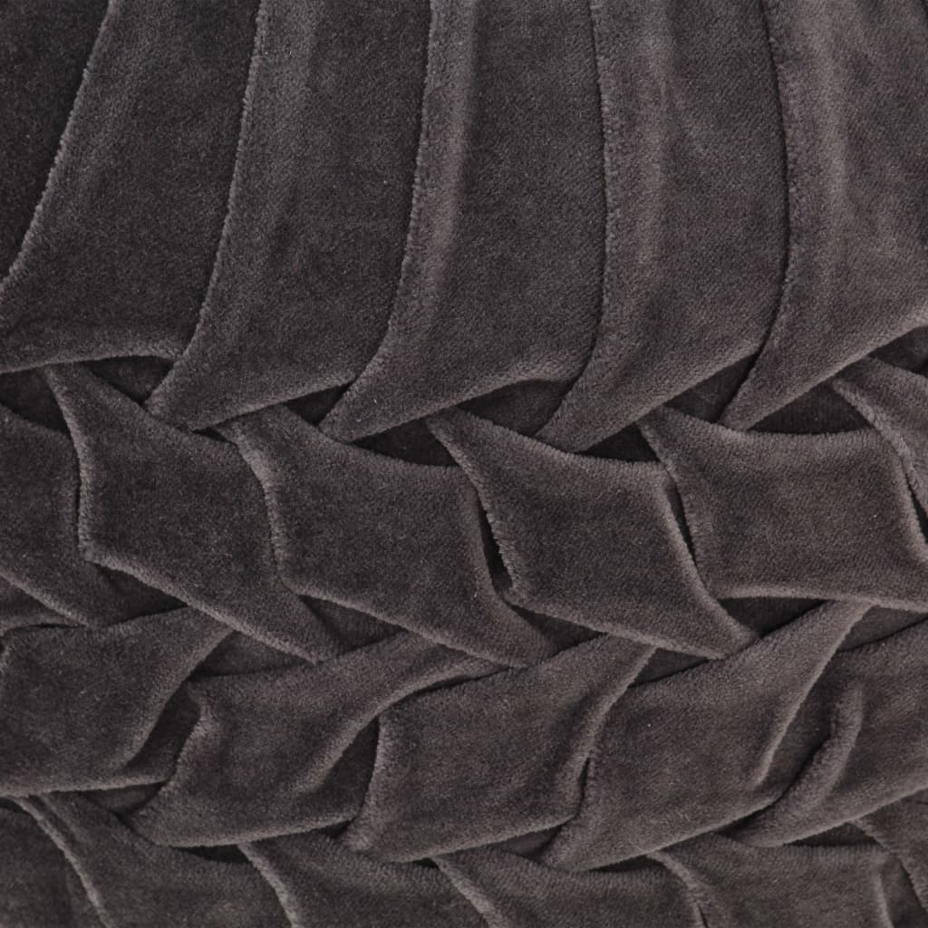 vidaXL puf bomuldsfløjl smock-design 40 x 30 cm antracitgrå