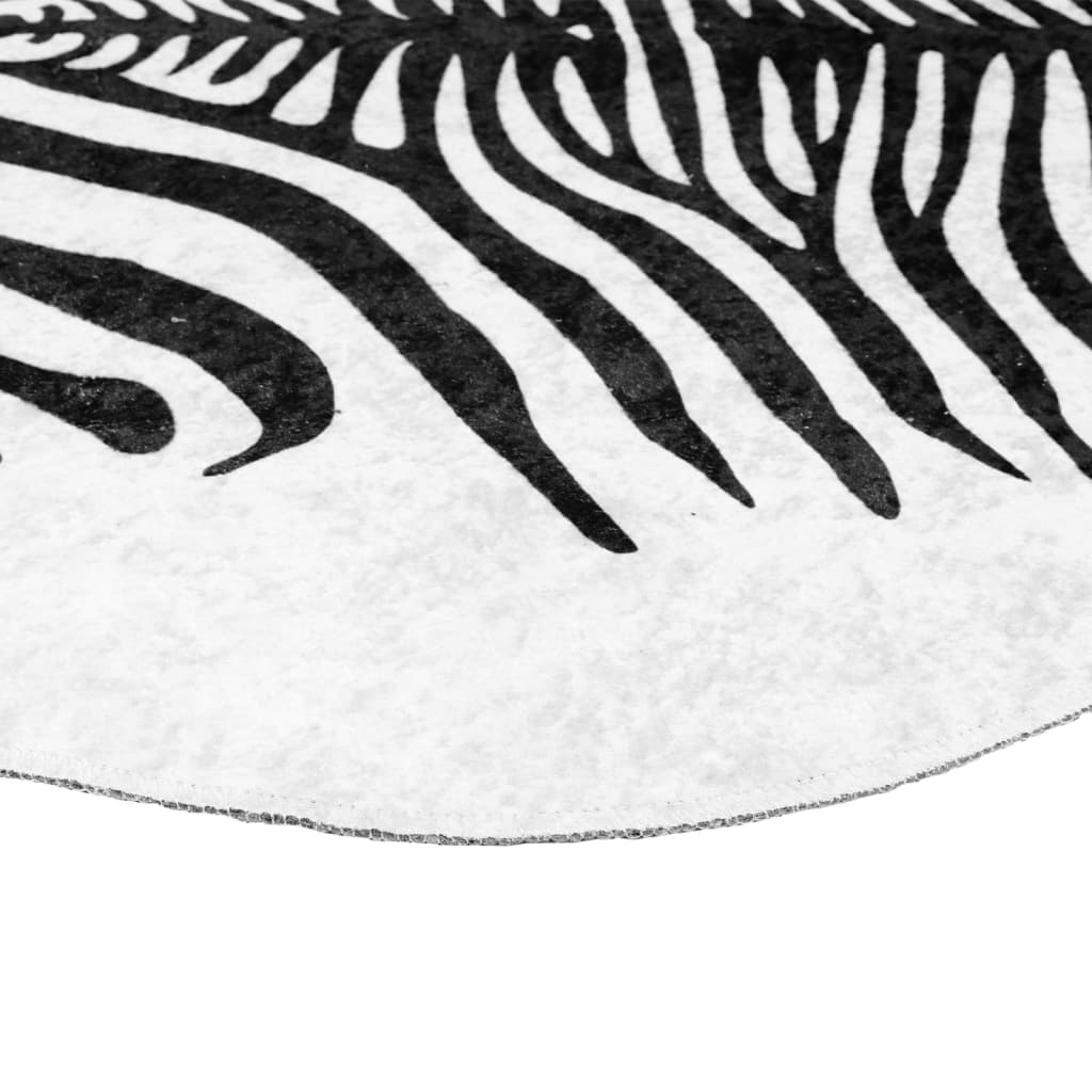 vidaXL gulvtæppe 120x170 cm vaskbart zebrastriber sort og hvid