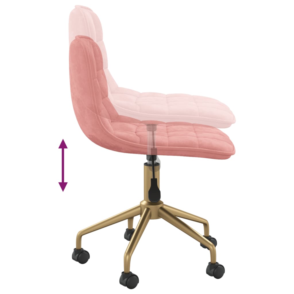 vidaXL Drejelig spisebordsstol 4 stk. fløjl lyserød