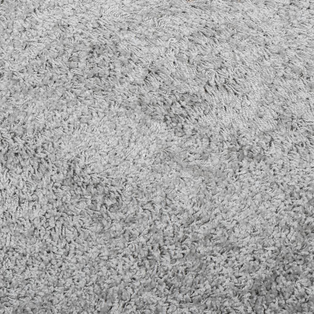 vidaXL shaggy gulvtæppe PAMPLONA Ø 160 cm høj luv grå