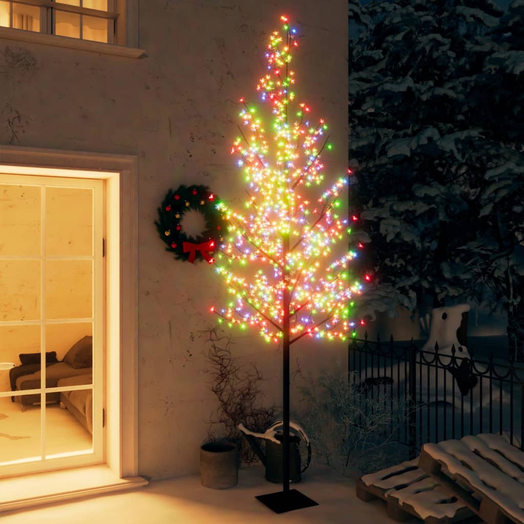 vidaXL juletræ 300 cm 600 LED'er kirsebærblomst flerfarvet