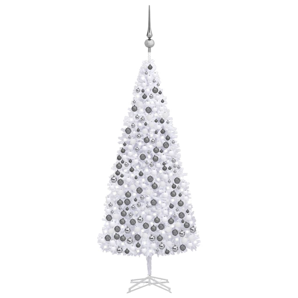 vidaXL kunstigt juletræ med lys og kuglesæt 500 cm hvid