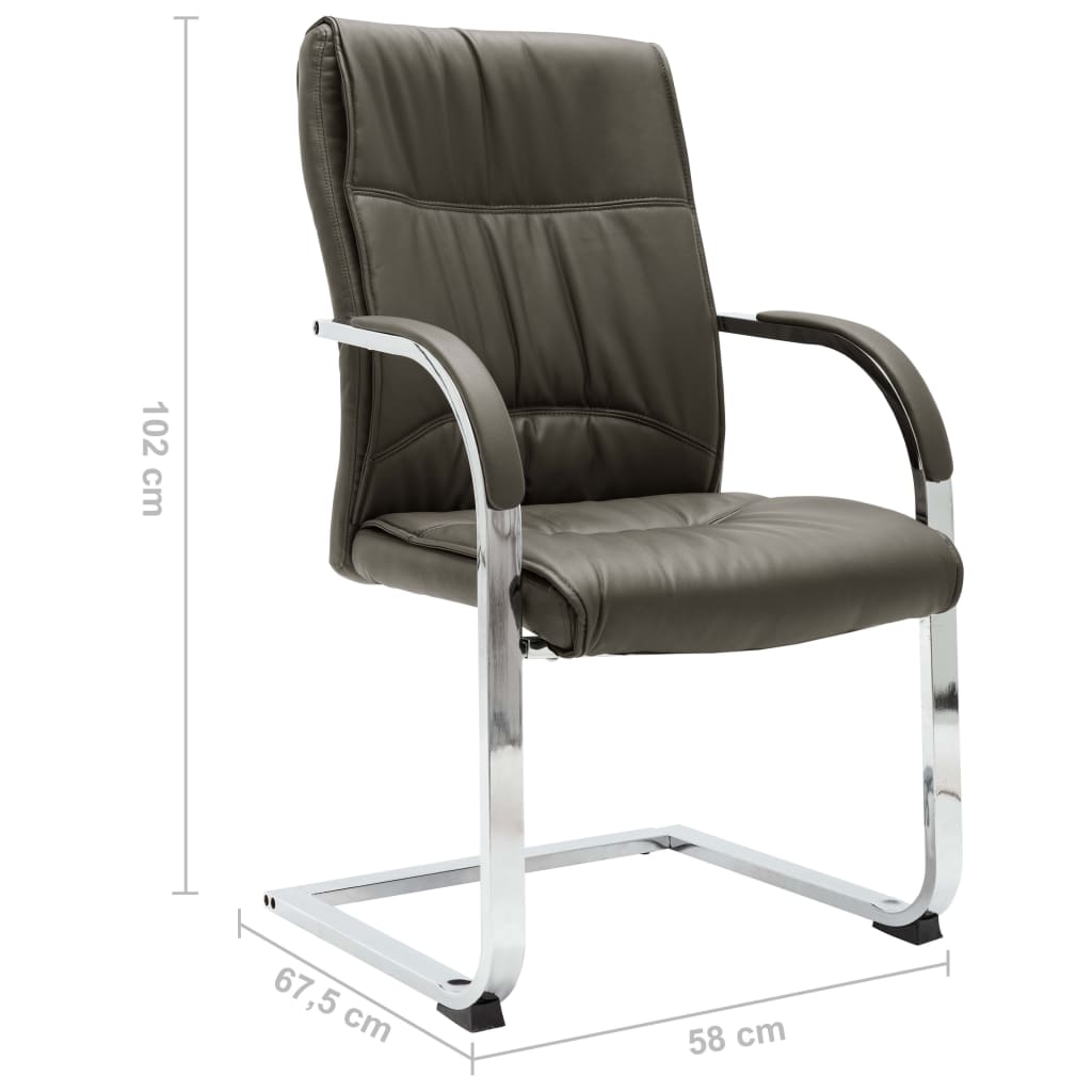 vidaXL kontorstol med cantilever kunstlæder grå