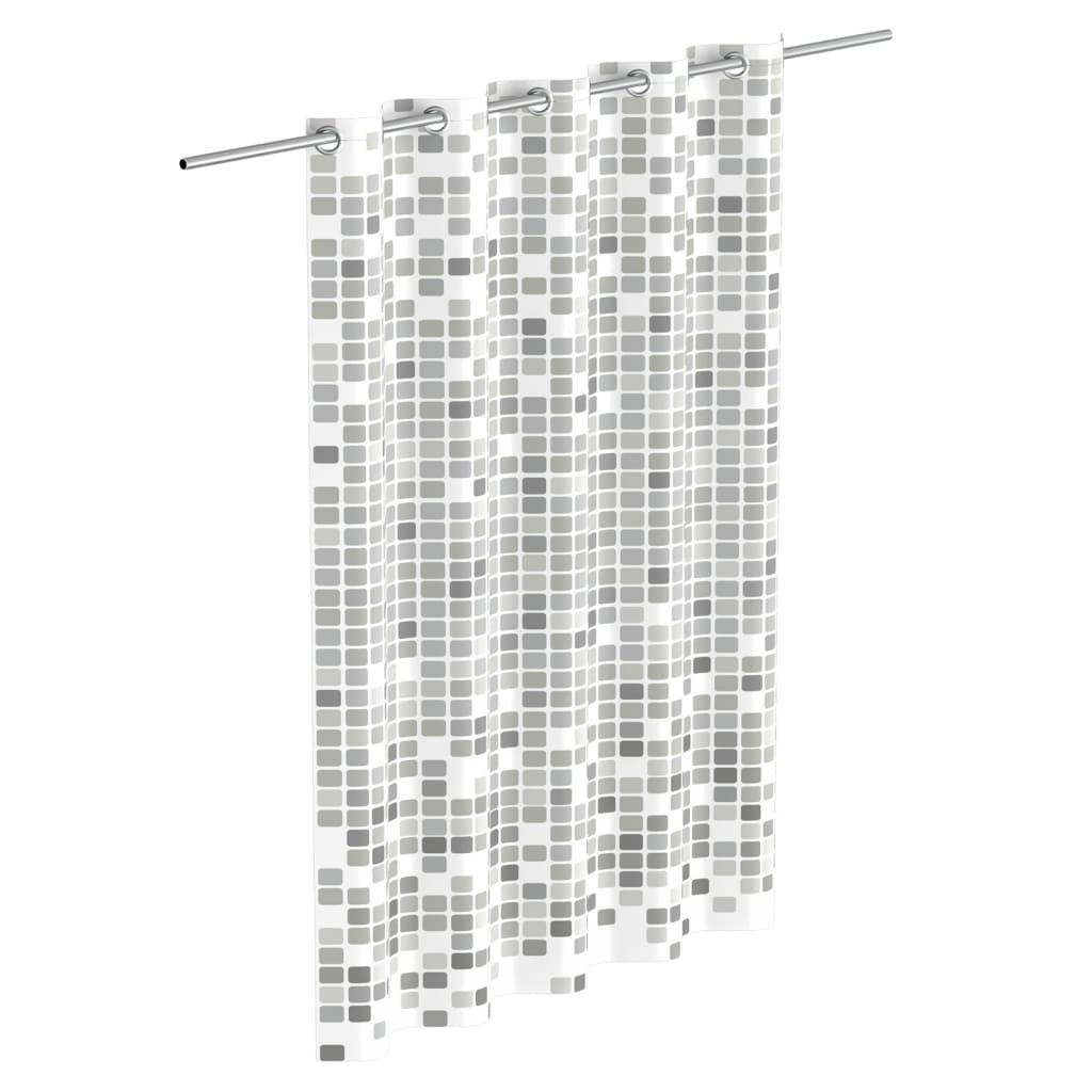 EISL badeforhæng 200x180x0,2 cm mosaik grå