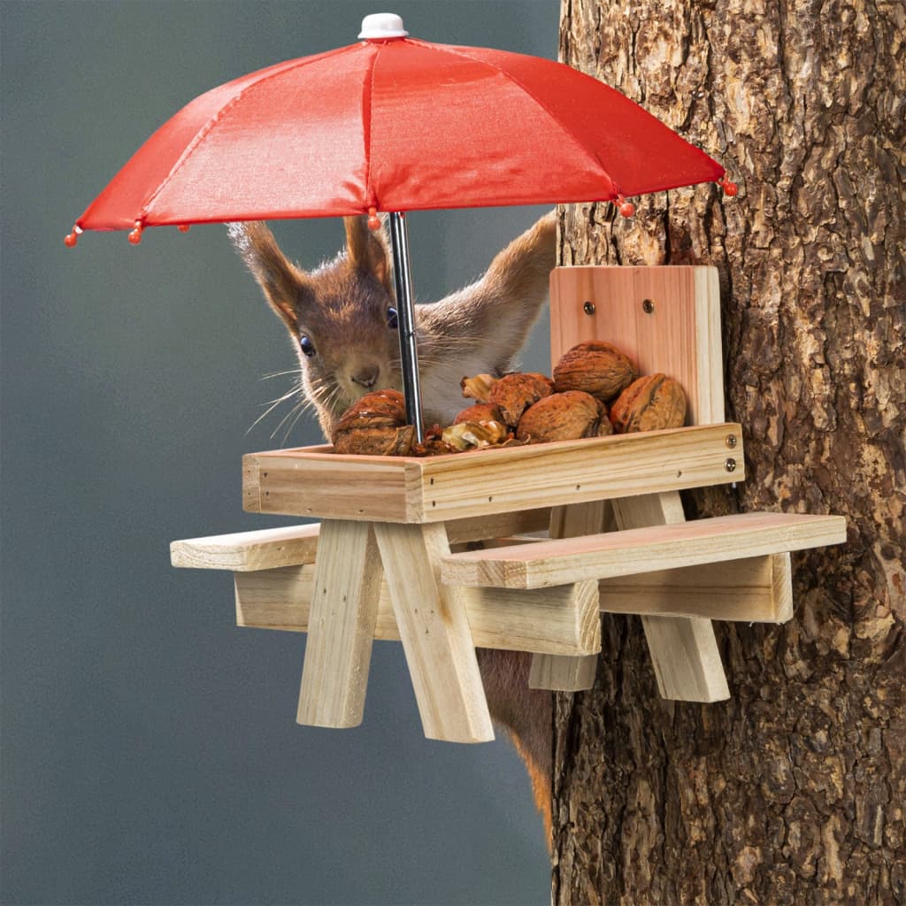 HI foderanordning med parasol til egern beige