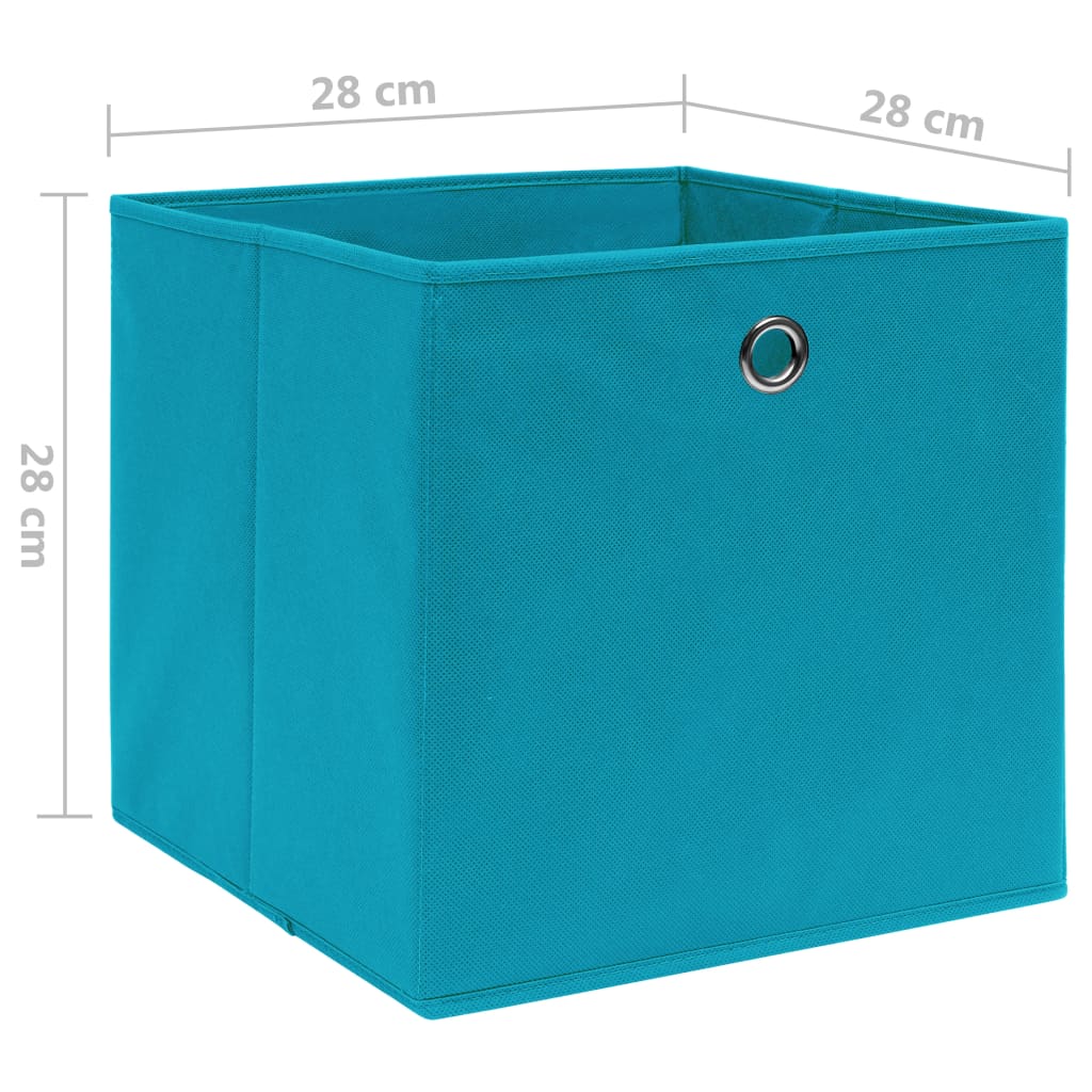 vidaXL opbevaringskasser 10 stk. ikke-vævet stof 28x28x28 cm babyblå