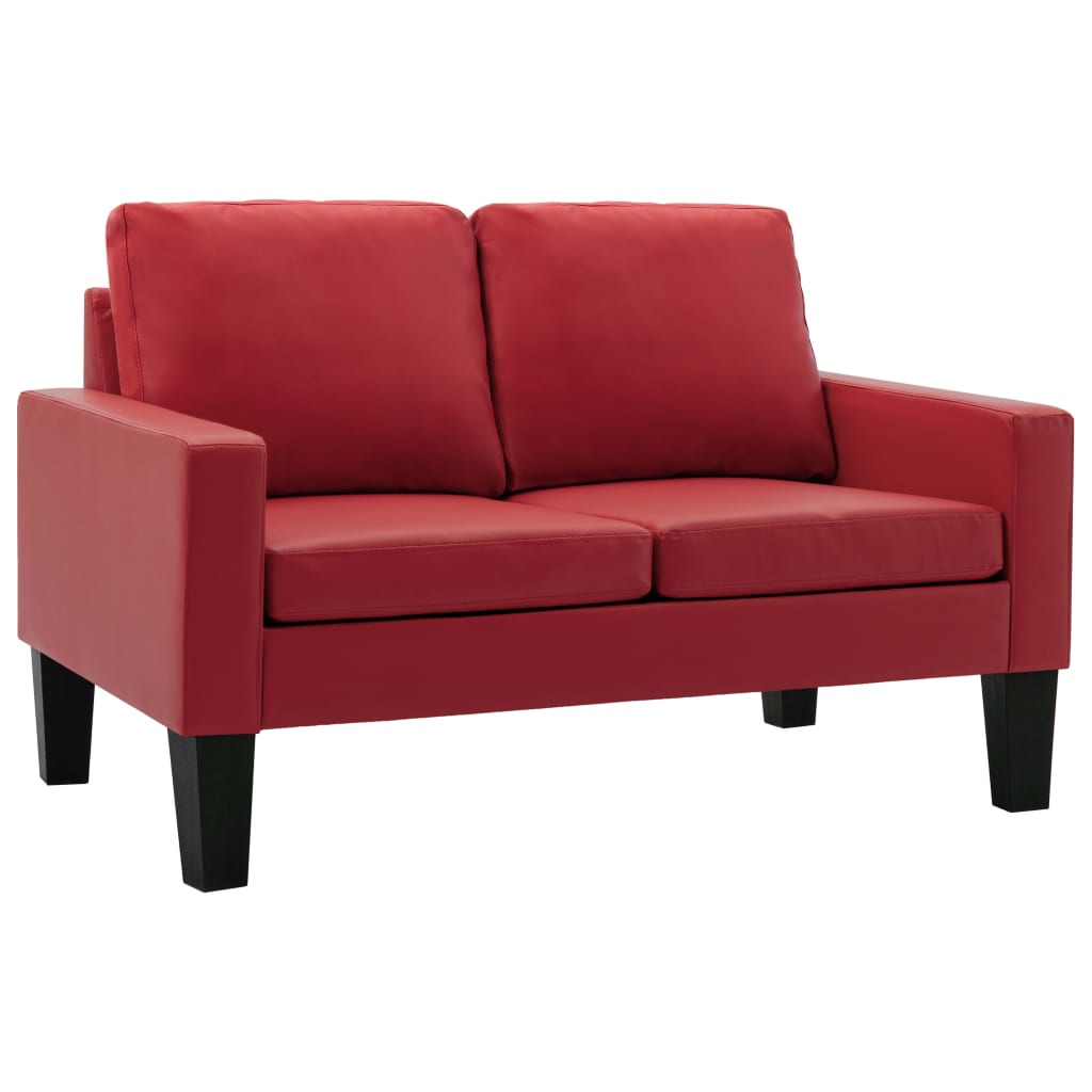 vidaXL 2-personers sofa kunstlæder rød