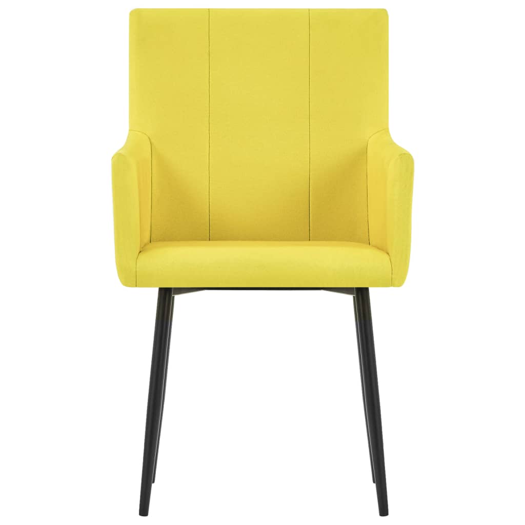 vidaXL spisebordsstole med armlæn 2 stk. stof gul