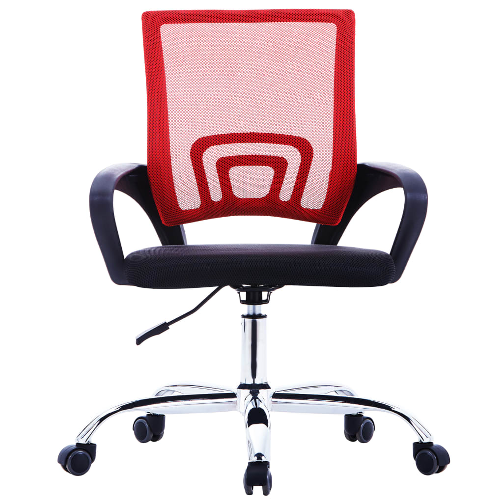 vidaXL kontorstol med netryglæn stof rød