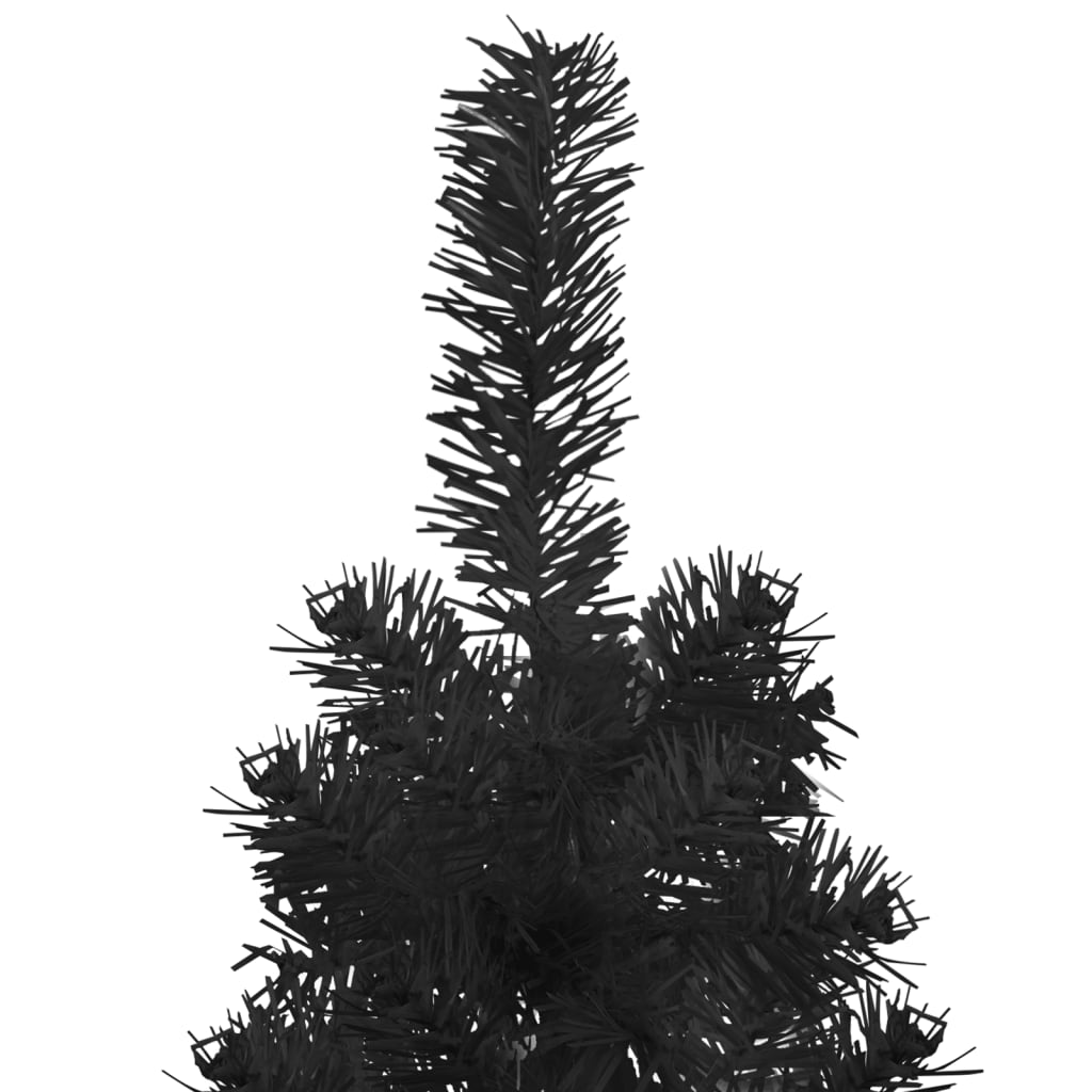 vidaXL kunstigt halvt juletræ med juletræsfod 210 cm smalt sort
