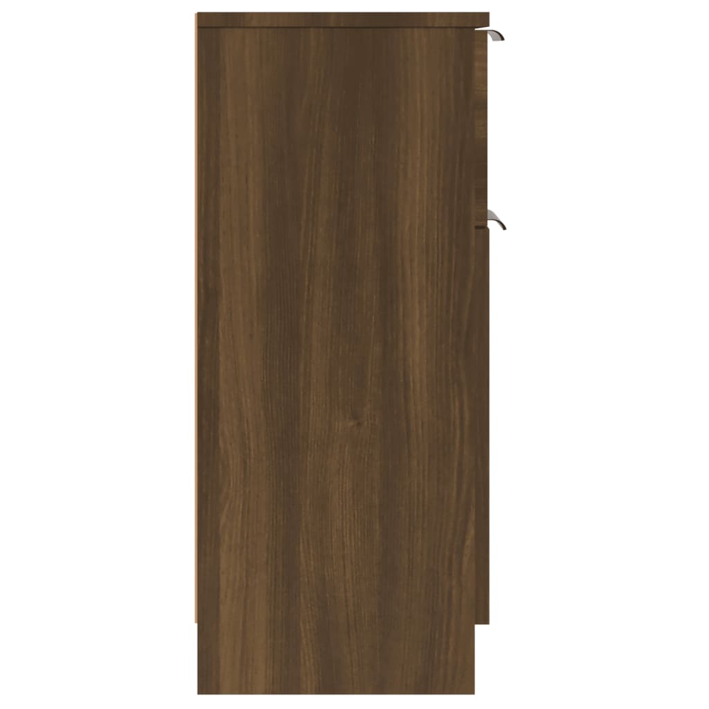 vidaXL skænke 2 stk. 30x30x70 cm konstrueret træ brun egetræsfarve
