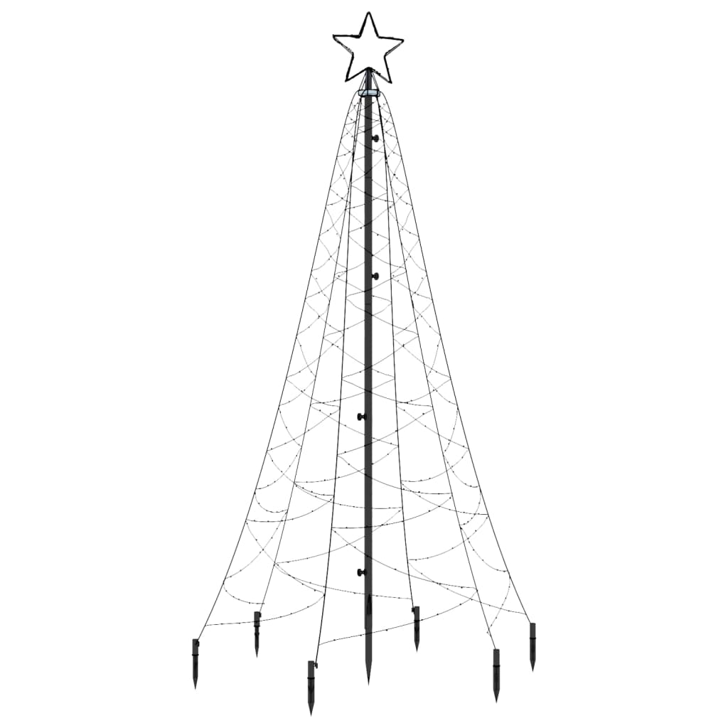 vidaXL juletræ med spyd 200 LED'er 180 cm kold hvid