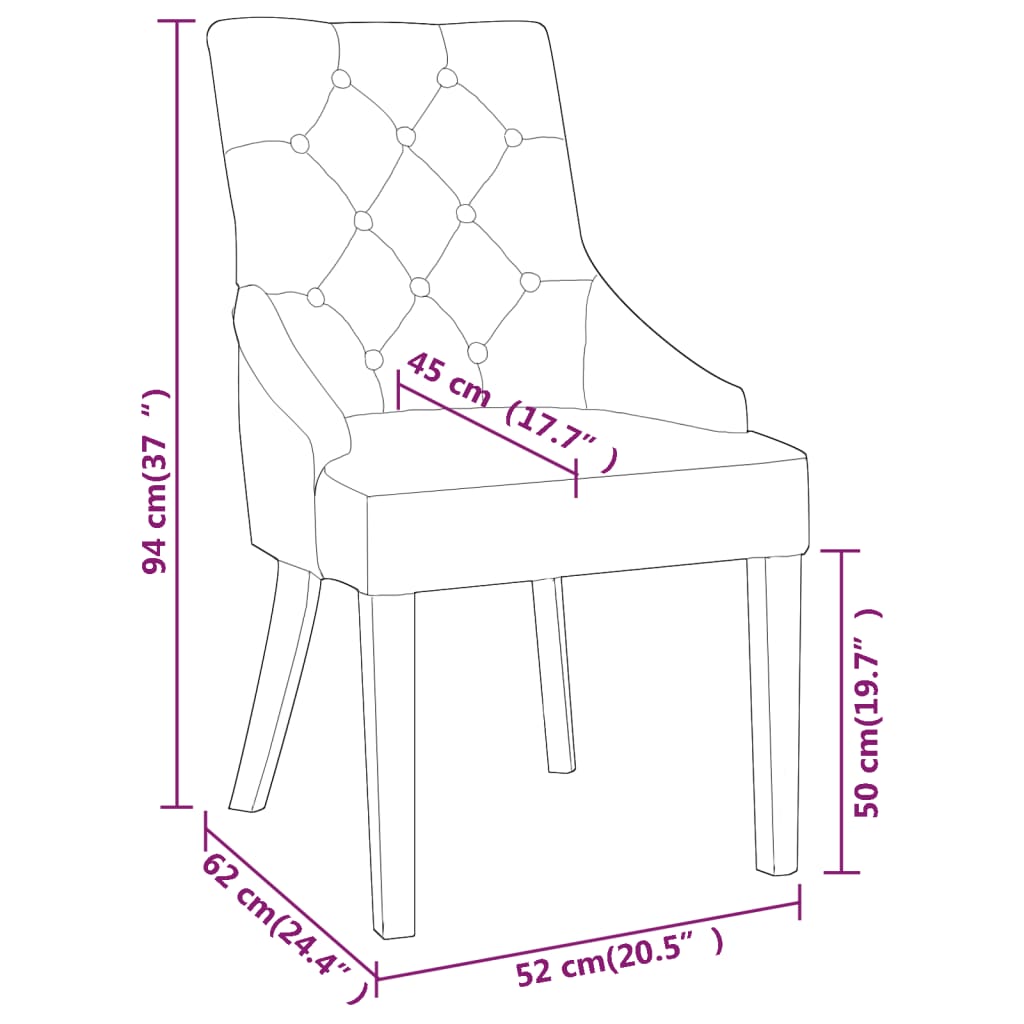 vidaXL spisebordsstole 4 stk. fløjl vinrød