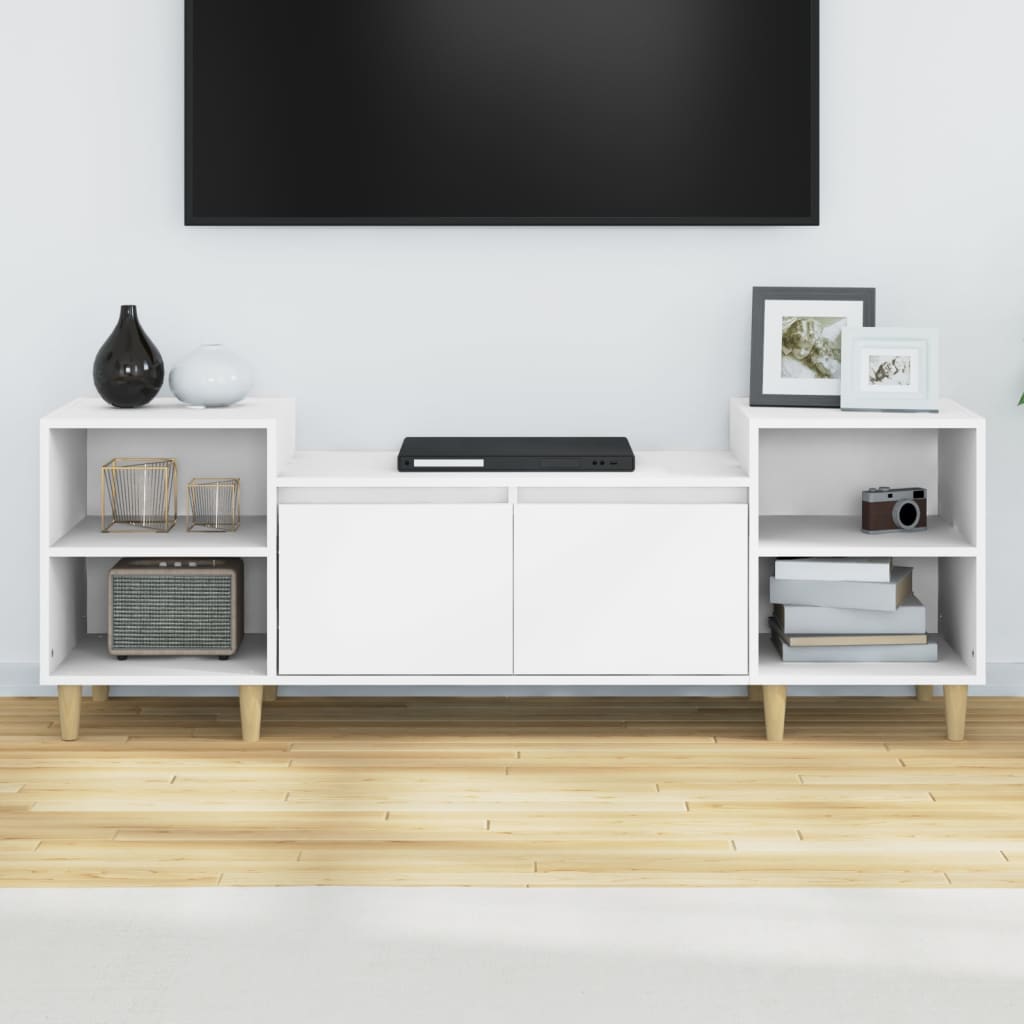vidaXL tv-bord 160x35x55 cm konstrueret træ hvid
