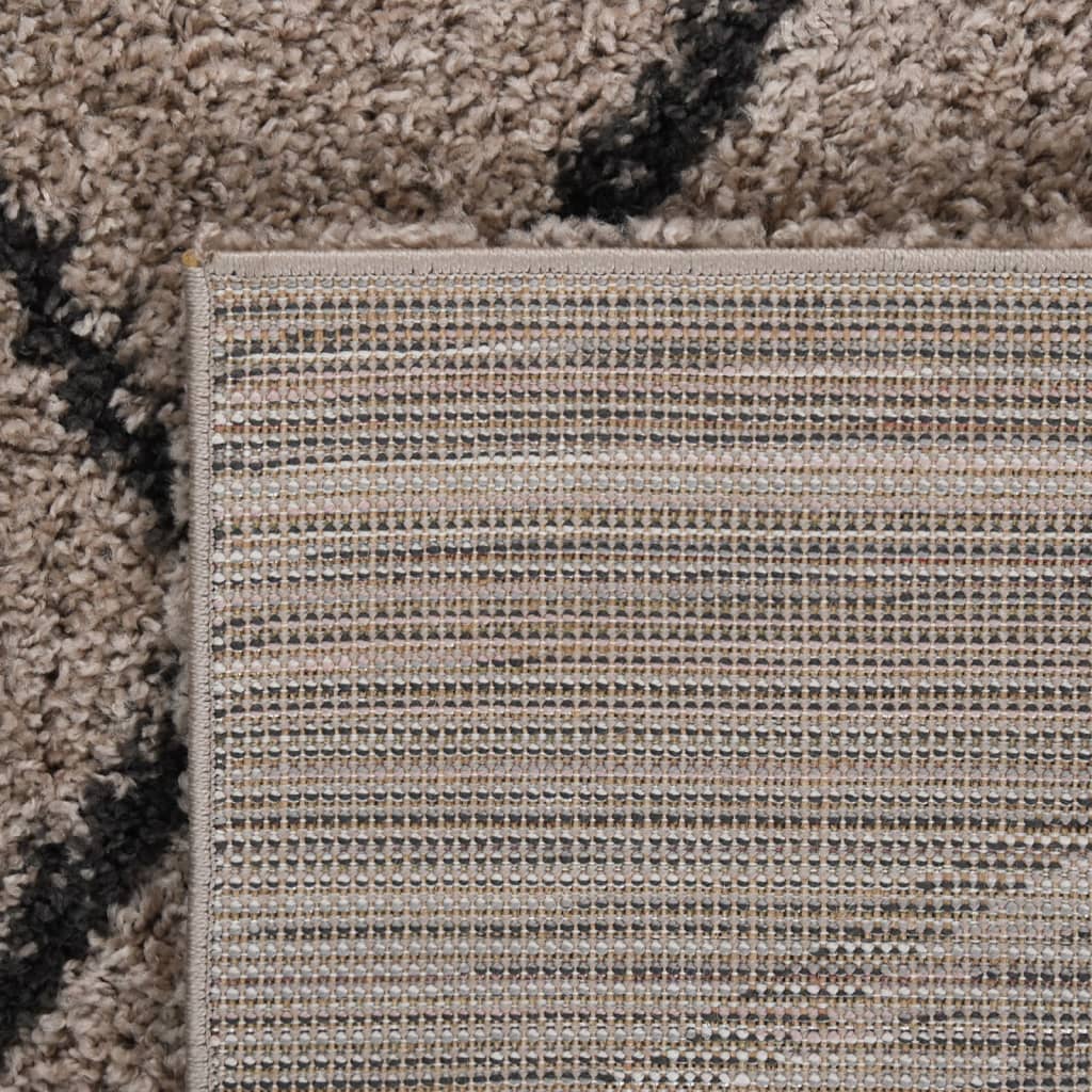 vidaXL shaggy gulvtæppe 200x290 cm høje luv beige og antracitgrå