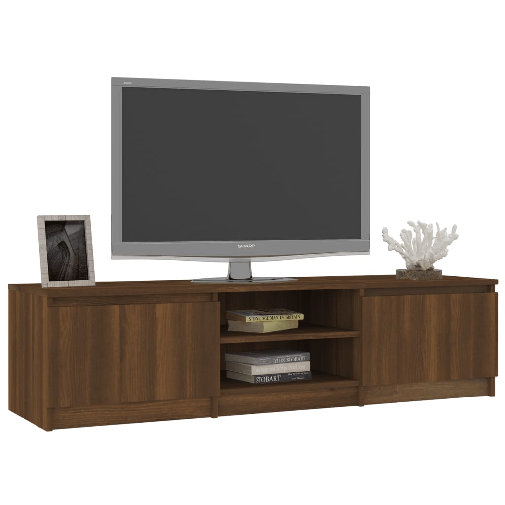 vidaXL tv-bord 140x40x35,5 cm konstrueret træ brun egetræsfarve