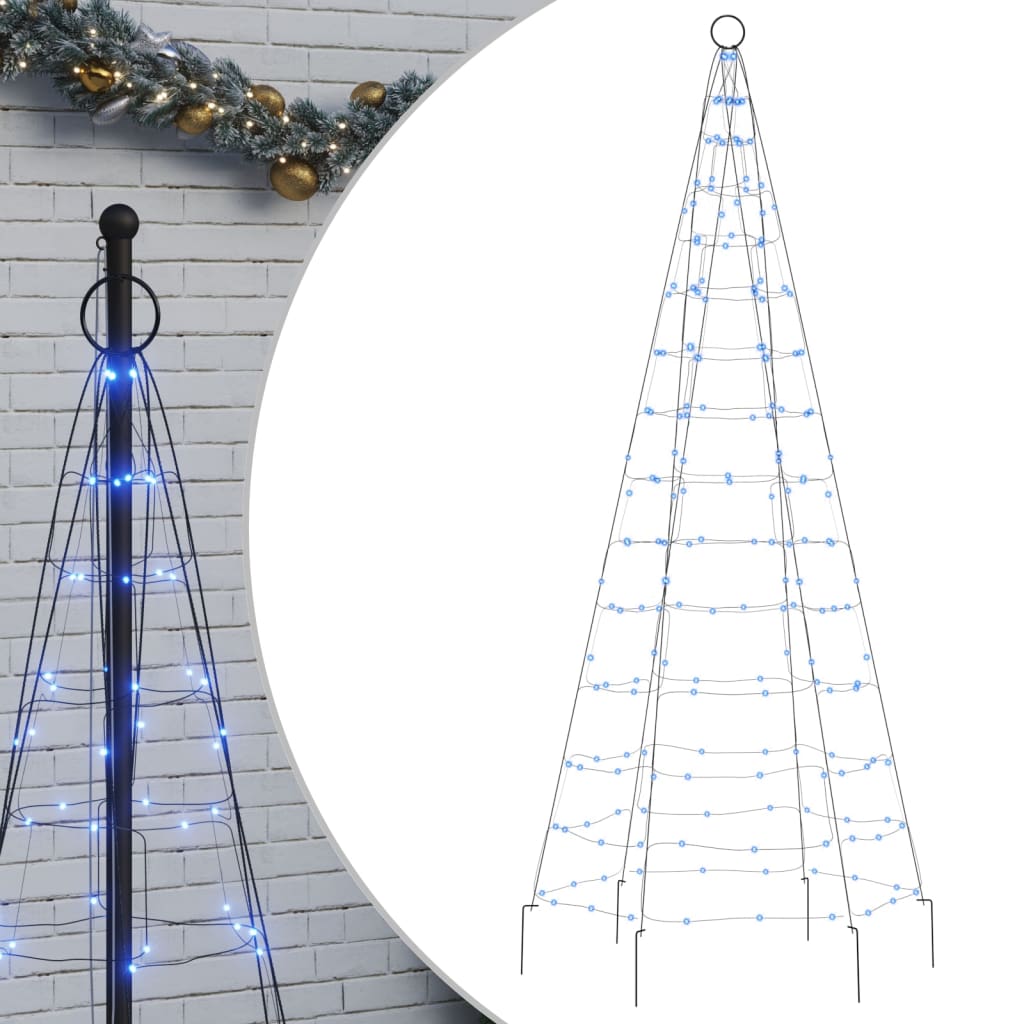 vidaXL julelys til flagstang 200 LED'er 180 cm blåt lys