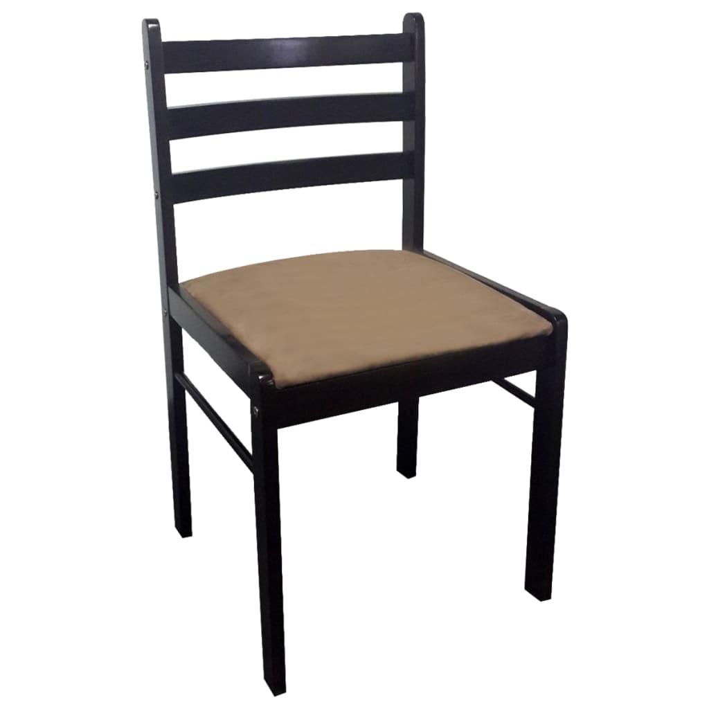 vidaXL spisebordsstole 2 stk. massivt gummitræ og fløjl brun