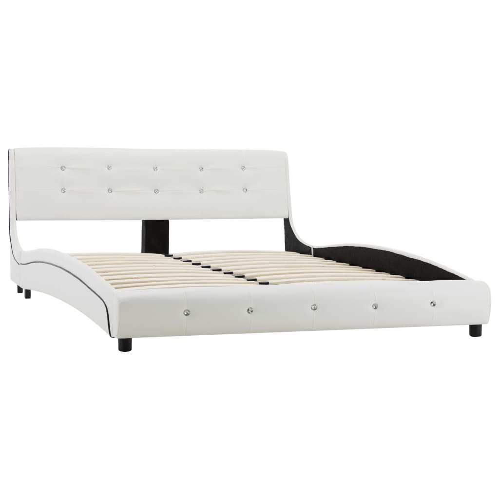 vidaXL seng med madras 140 x 200 cm kunstlæder hvid