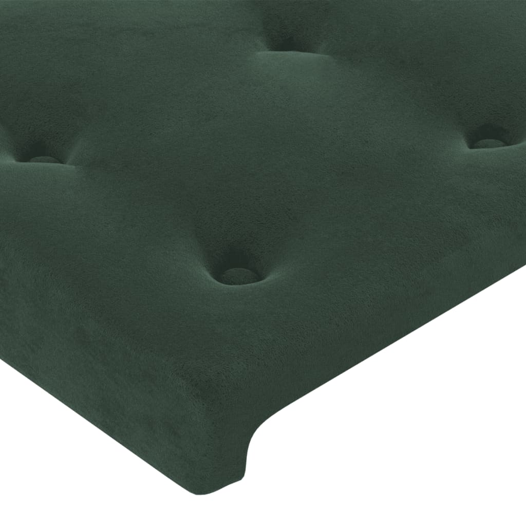 vidaXL sengegavl med kanter 83x16x118/128 cm fløjl mørkegrøn