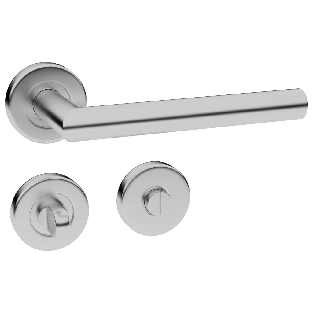 vidaXL dørhåndtagssæt med wc-lås rustfrit stål