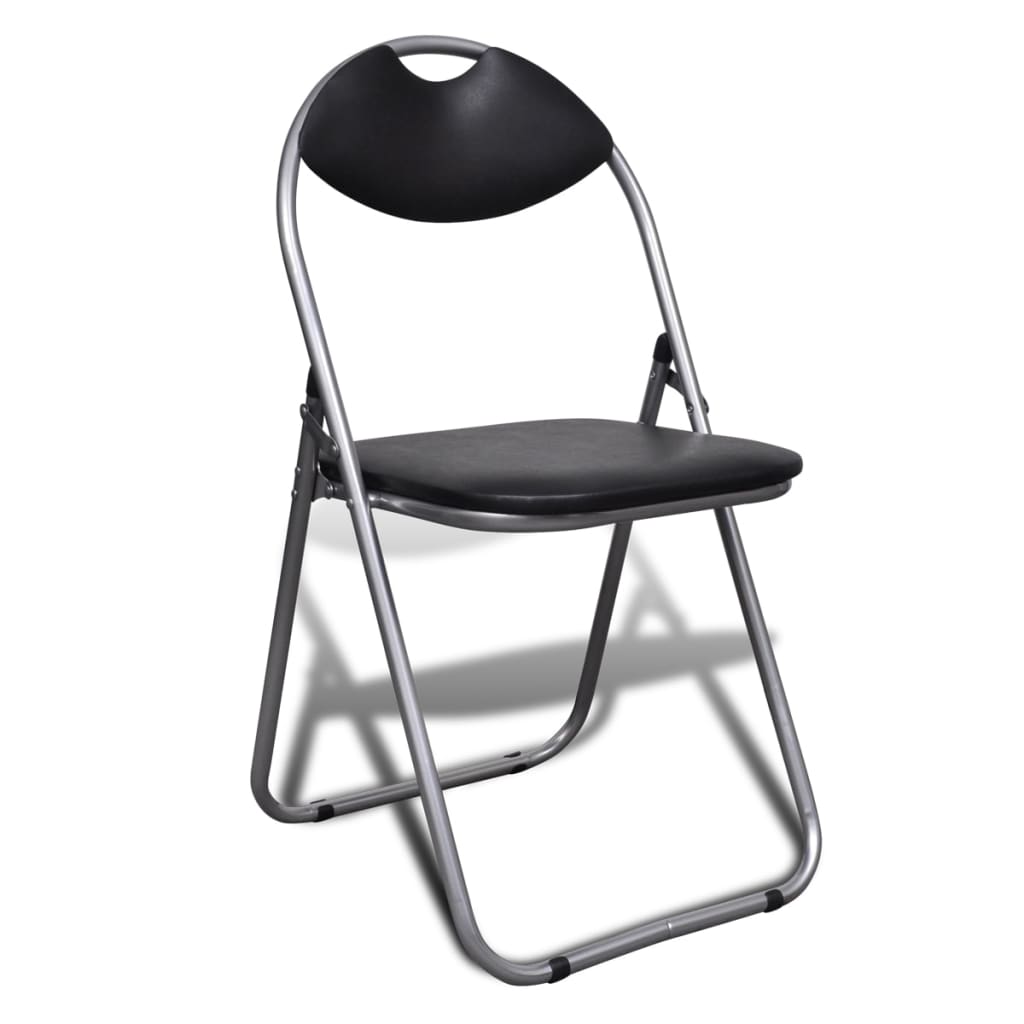 vidaXL foldbare spisebordsstole 6 stk. kunstlæder og stål sort