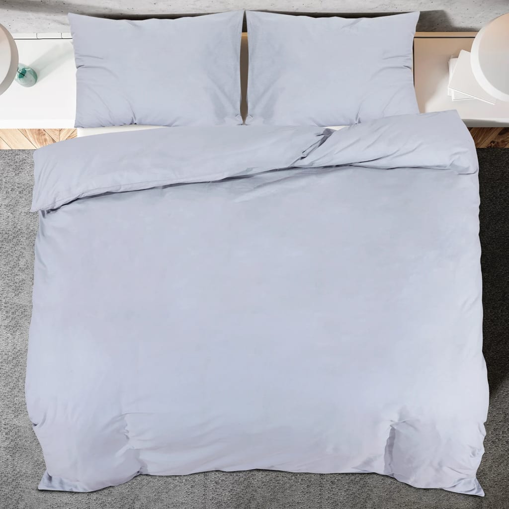 vidaXL sengetøj 260x220 cm let mikrofiberstof grå