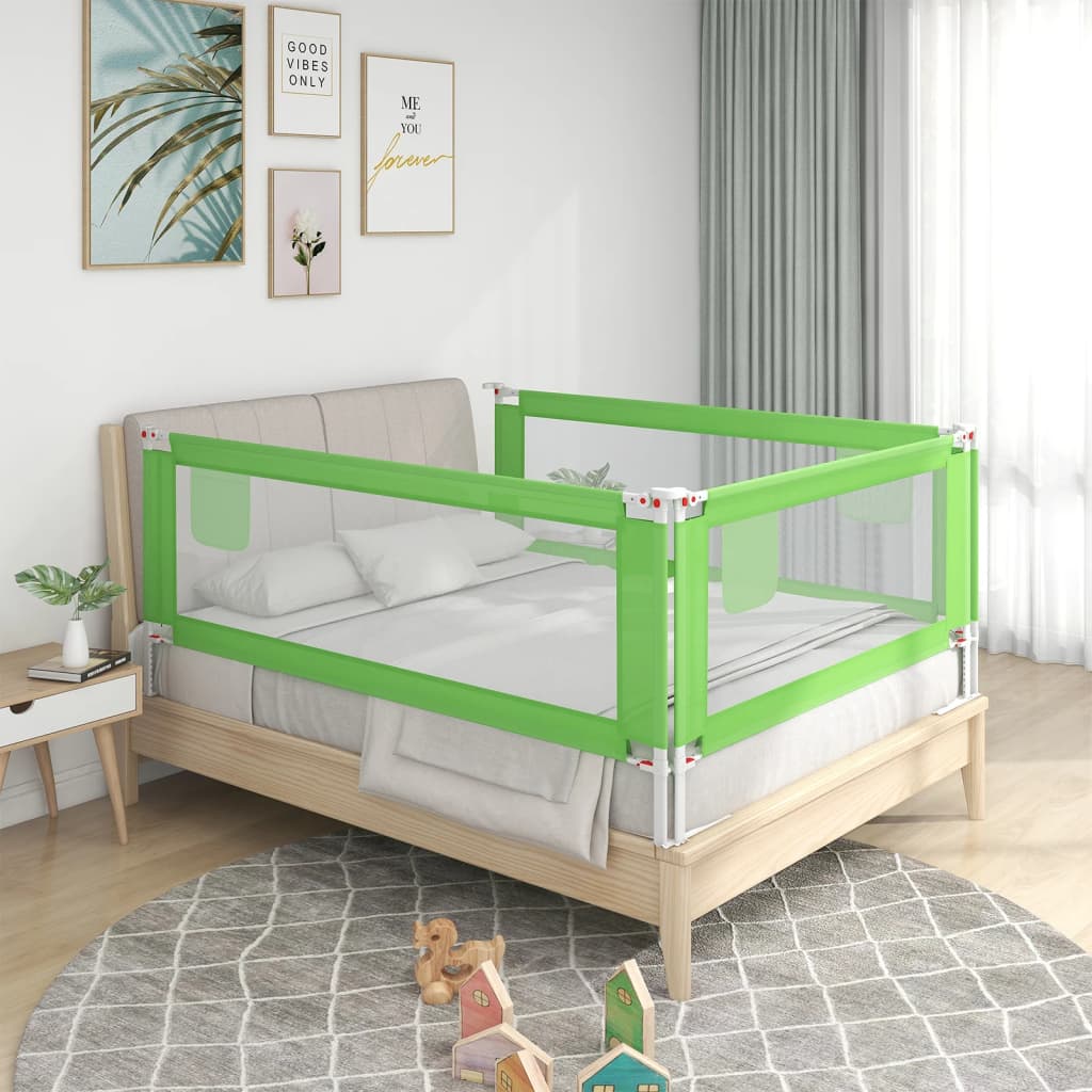 vidaXL sengehest til børneseng 200x25 cm stof grøn