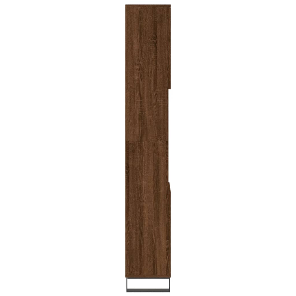 vidaXL badeværelsesskab 30x30x190 cm konstrueret træ brun egetræsfarve