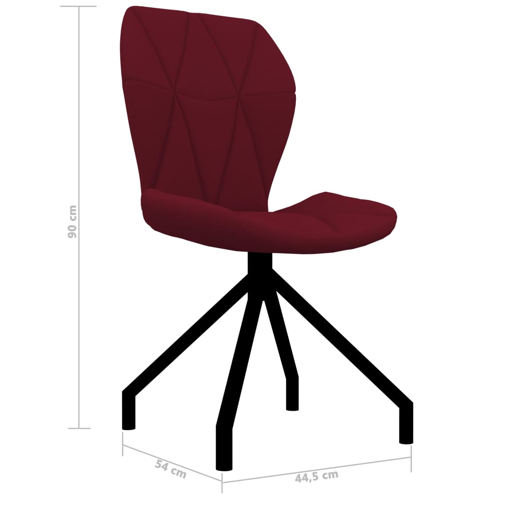 vidaXL spisebordsstole 2 stk. kunstlæder vinrød
