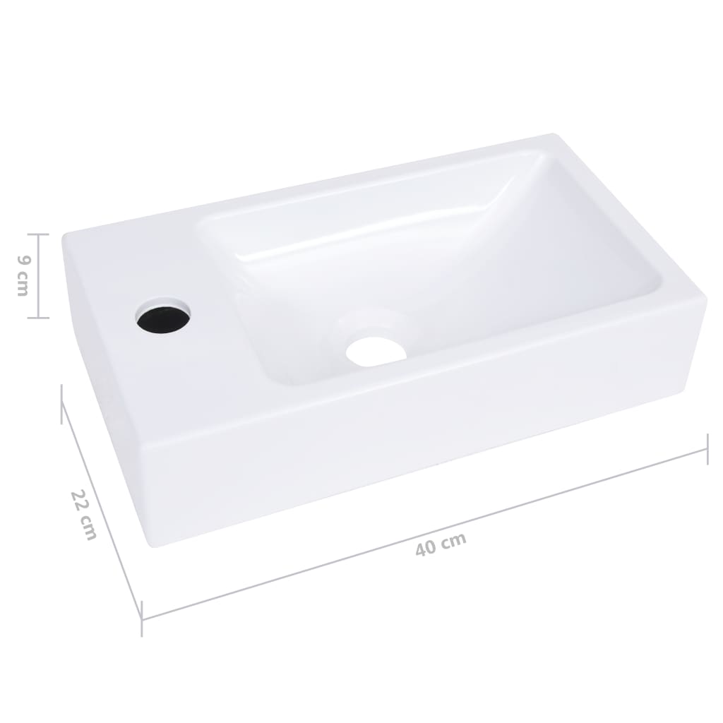 vidaXL håndvask 400x220x90 mm SMC hvid