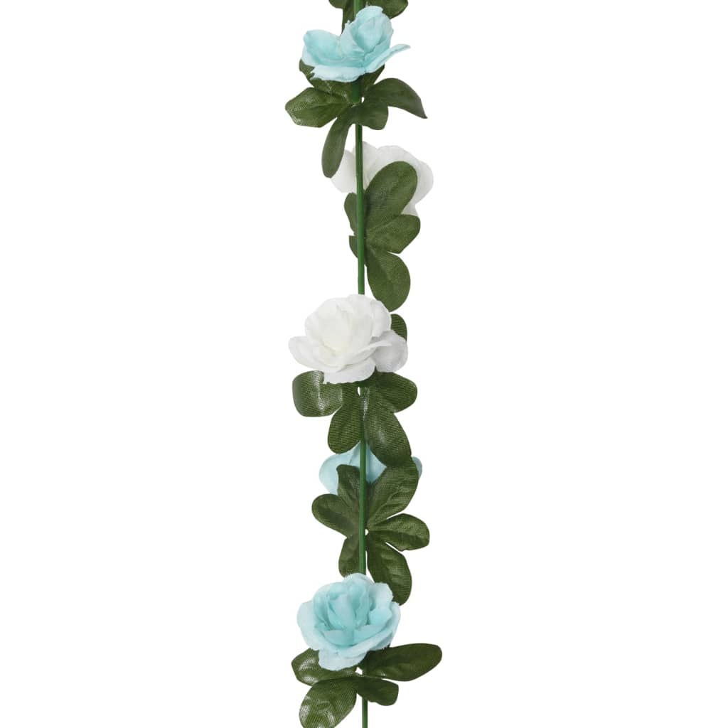 vidaXL kunstige blomsterguirlander 6 stk. 240 cm blå og hvid