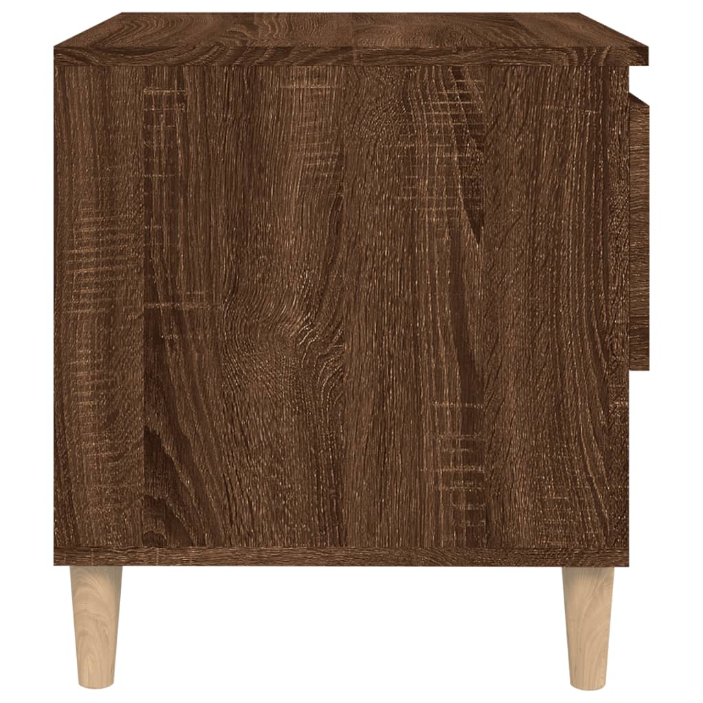 vidaXL sengebord 50x46x50 cm konstrueret træ brun egetræsfarve