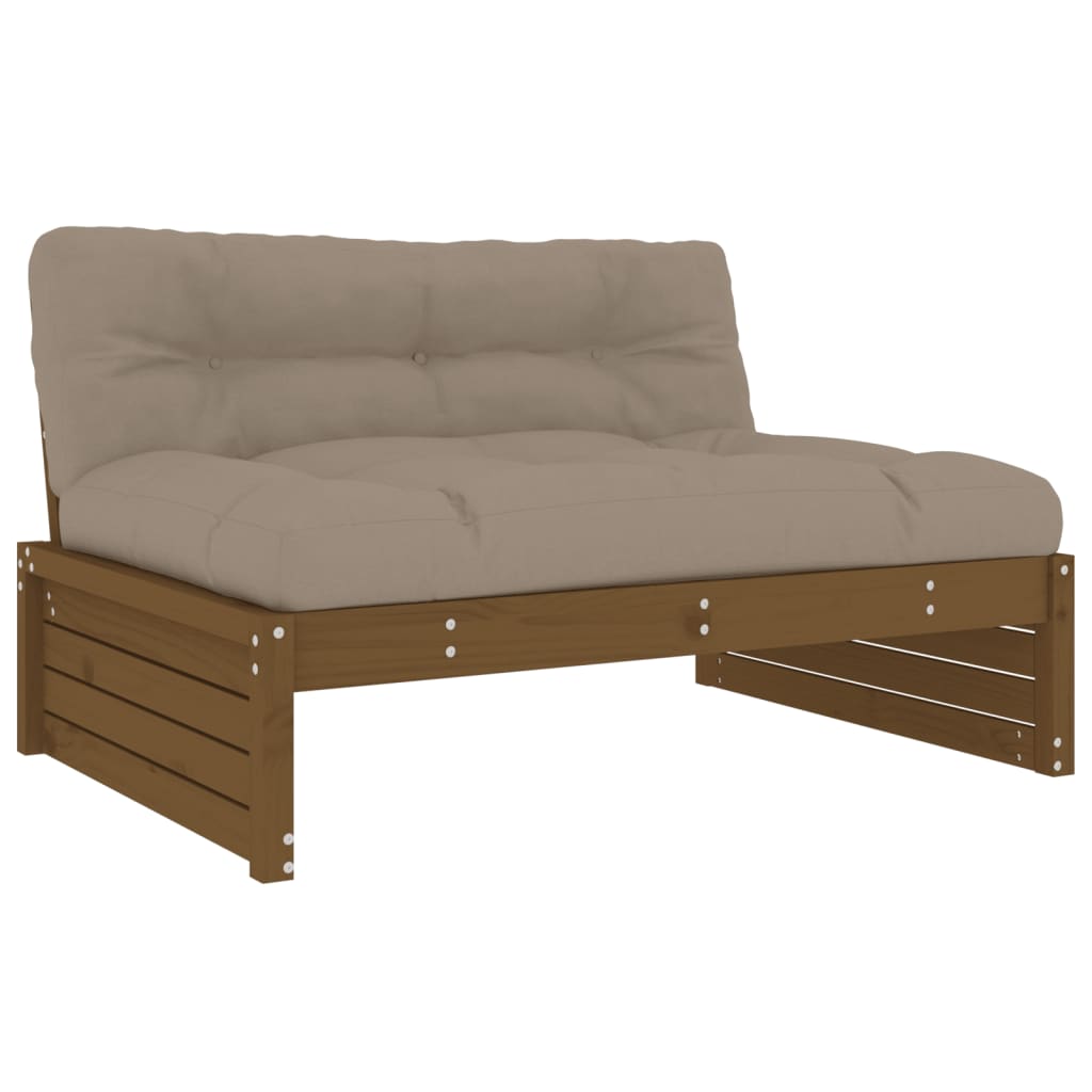 vidaXL midtermodul til sofa 120x80 cm massivt fyrretræ honningbrun