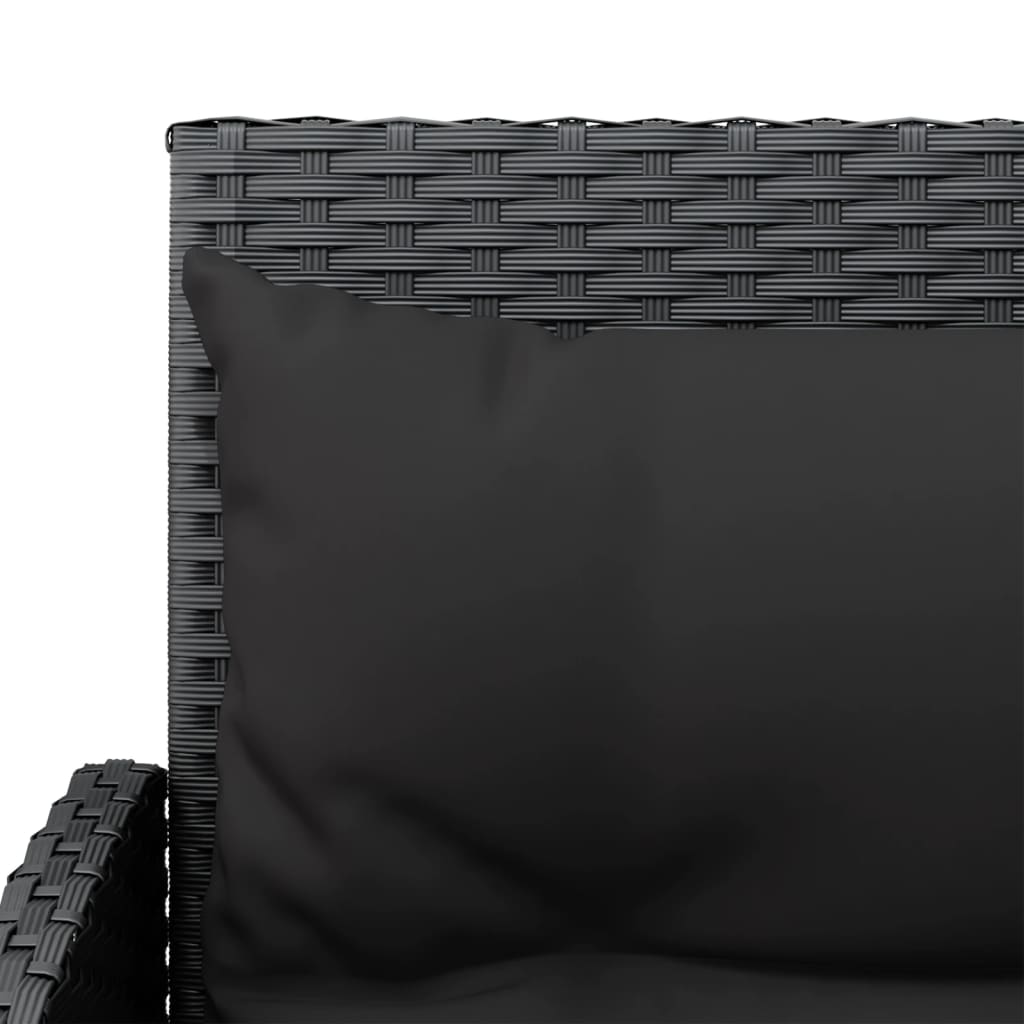 vidaXL L-formet sofasæt med hynder 2 dele polyrattan sort