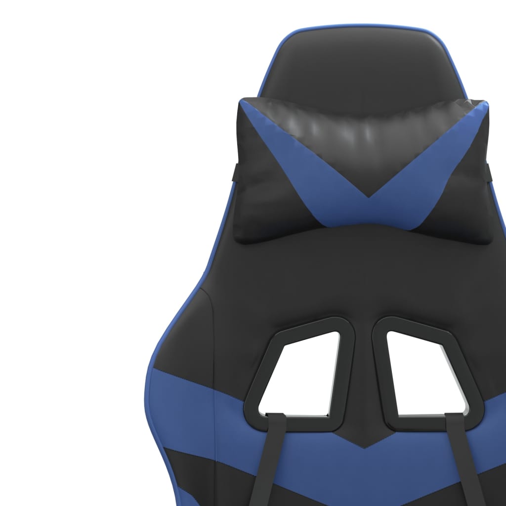 vidaXL drejelig gamingstol kunstlæder sort og blå