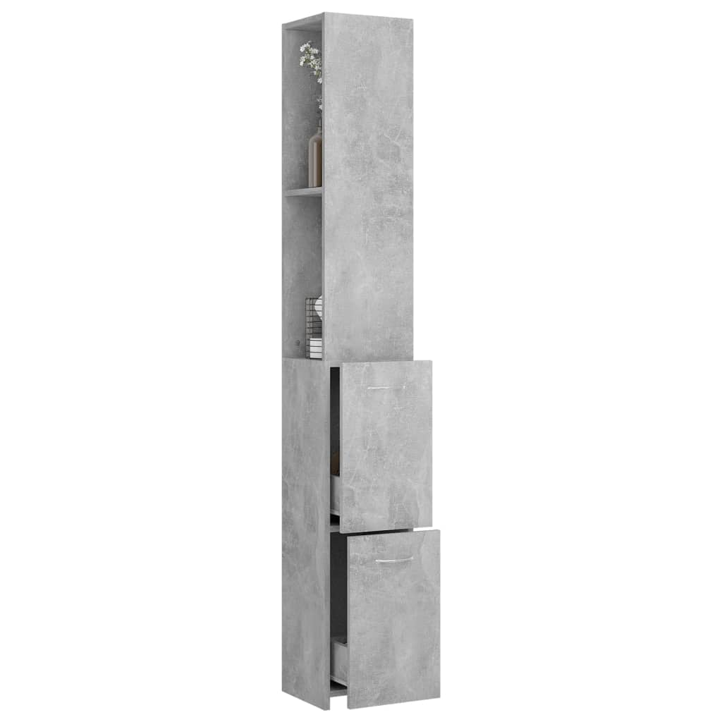 vidaXL badeværelsesskab 25x26,5x170 cm konstrueret træ betongrå
