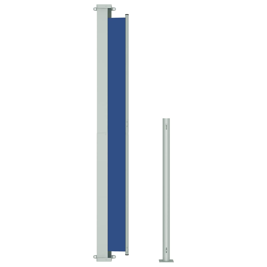 vidaXL sammenrullelig sidemarkise til terrassen 180x500 cm blå