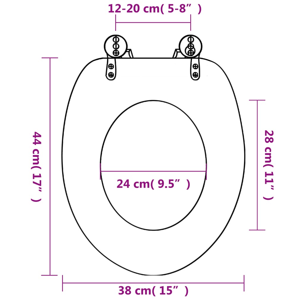vidaXL toiletsæde med soft close-låg MDF søstjernedesign