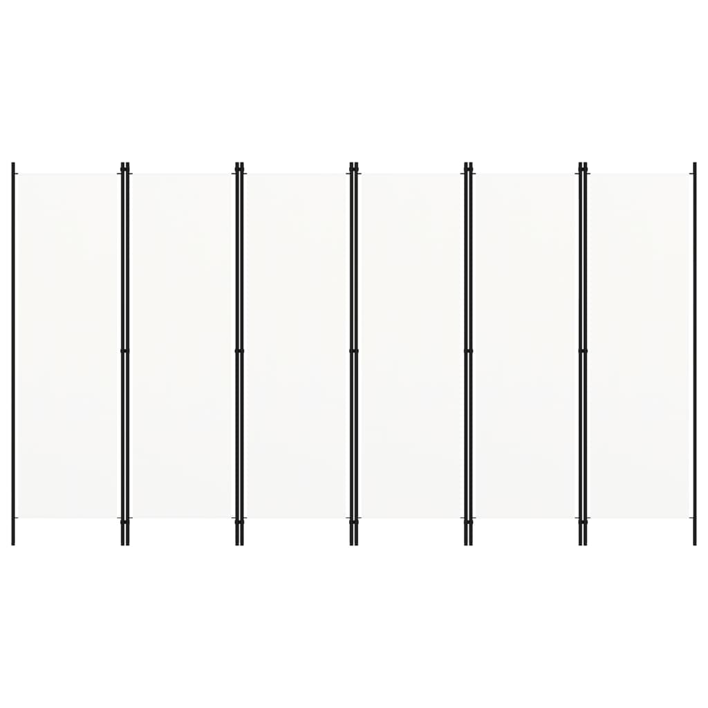 vidaXL 6-panels rumdeler 300 x 180 cm hvid